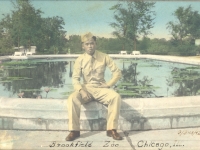 Charles Okimoto at the Brookfiled Zoo in Chicago, Illinois, September 9, 1942. [Courtesy of Dean Okimoto]