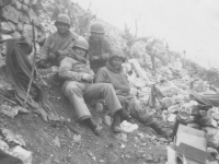 Soldiers on Cassino, Italy hillside, 1944 [Courtesy of Mary Hamasaki]