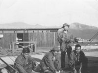 Soldiers perform housekeeping duties at their camp in Italy, 1944. [Courtesy of Mary Hamasaki]