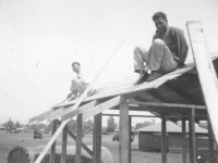 Construction of Macedo's Hut April 1942 Schofield.  [Courtesy of Mike Harada]