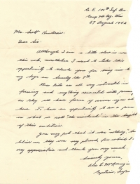 Alex McKenzie 08-27-1942 Letter