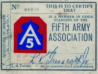 Fifth Army  Association Member ID   (Courtesy of Dorothy Inouye)