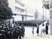 1945 Parade in Leeco, Italy (Courtesy of Dorothy Inouye)