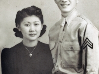 (November 14, 1941) Masanobu Eugene Kawakami with wife, Yoshiye Gladys Kawakami.  [Courtesy of Joanne Kai]