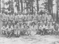 Lakeview Park, Miss. August 1943. Toshio Kikuta is second soldier behind the woman in the dress. [Courtesy of Paulette Dahlen]