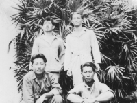 Public bath reading from left to right. Miyamoto, Seiji, Minagawa, Yonenaka, Matsuda. [Courtesy of Elaine Kishinami Tadaki]