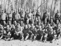 Co. E. 3rd Platoon w/ Dillard Capt. Willis Camp McCoy.  [Courtesy of Ruth Kunishige]