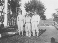 Aug 11. The 3 Big Shots Major Lovell, Eddy Mitsukado, Lt. [Courtesy of Leslie Taniyama]