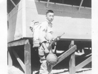 Moriso "Legs" Teraoka at Camp Shelby, Mississippi, 1944 (Courtesy of Moriso Teraoka)