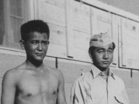 Isao Nadamoto (Right) with a friend.  [Courtesy of Jan Nadamoto]