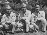 Taken August 15, 1942 at Tomah Park.  Looks fat don't I.  Picutre exaggeration.  [Courtesy of Jan Nadamoto]