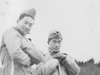 Oct. 24, 1942 at Old abandoned farm house at Camp McCoy (New).  [Courtesy of Jan Nadamoto]