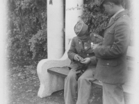 Changing film at Como Park entrance. St. Paul, Minn. Oct. 4, 1942.  [Courtesy of Jan Nadamoto]