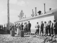 Line up for lunch.  [Courtesy of Rocky Nakahara]