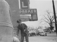 Parker Hotel that where I slept . Notice the snow on the cars.  [Courtesy of Rocky Nakahara]