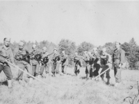 This is in our 3rd Platoon.  The x you see is me.  Oct. 1942.  [Courtesy of Rocky Nakahara]