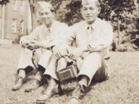 Stanley Hamamura and Fred Hosokawa at Drake University in Des Moines, Iowa, July 8, 1943. [Courtesy of Fumie Hamamura]