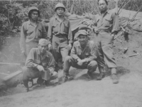 Tom Ige with friend in France, 1945. [Courtesy of Fumie Hamamura]