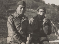 Soldiers in front of Anzio Beachhead, April 1944. [Courtesy of Fumie Hamamura]