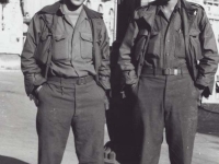 Seiji Adaniya and Toshimi Sodetani in France, 1944. [Courtesy of Fumie Hamamura]