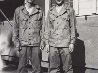 Sueo Noda and Stanley Hamamura at Camp Shelby, Mississippi, July 1943. [Courtesy of Fumie Hamamura]