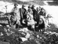 Soldiers gather on the hillside at Cassino, Italy [Courtesy of Edward Ikuma]