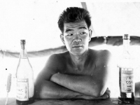 Jimmy Inafuku at the camp bar, Lecco, Italy, 1945 [Courtesy of Carol Inafuku]