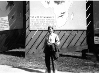 Tokuji Ono standing in front of mammal exhibit at the Bronx Zoo [Courtesy of Leslie Taniyama] Inscription: Reverse: Oct. ‘42 N.Y. Bronx Zoo