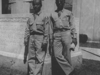 Isao Nadamoto and friend at the Memorial of the Soldiers in Jackson, Mississippi. [Courtesy of Ukichi Wozumi]