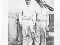 Sam Tomai with tent-mate Takashi Kitaoka at Camp McCoy in July 1942 [Courtesy of Sandy Tomai Erlandson]