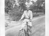 Sam Tomai bike riding on campus at University of Wisconsin, Madison [Courtesy of Sandy Tomai Erlandson]