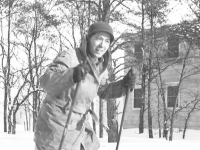 Just me trying to learn now to ski in Wisconsin Camp McCoy. [Courtesy of Carl Tonaki]