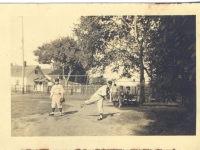 Goro Moriguchi (pitcher) ad Takeba (left fielder) practice in Wisconsin [Courtesy of Sandy Erlandson]